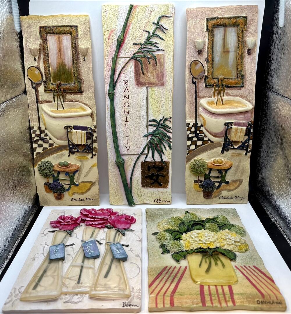 Wall Art Hanging 3D Mixed Set of 5 Plaques